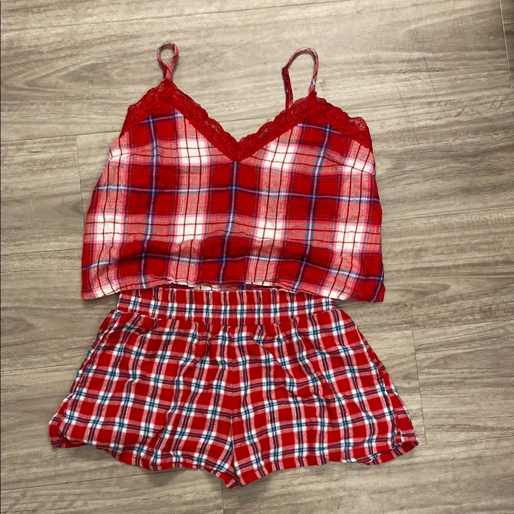 Colsie Red Plaid Sleepwear Set